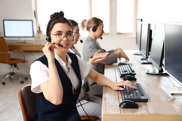 Female technical support agents working in office