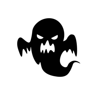 Beyaz arka planda ürkütücü hayalet