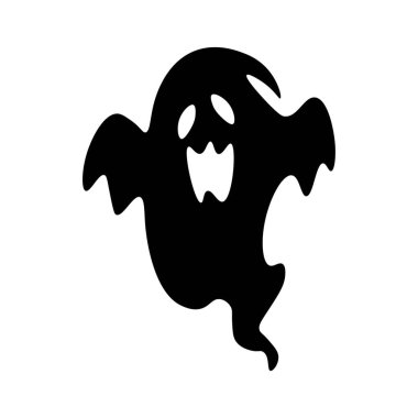 Beyaz arka planda ürkütücü hayalet