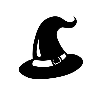 Beyaz arka planda cadının şapkası