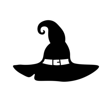 Beyaz arka planda cadının şapkası