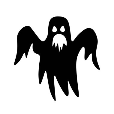 Beyaz arka planda ürkütücü hayalet