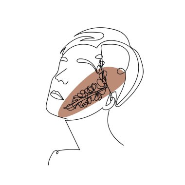 Beyaz arka planda çiçekleri olan güzel bir kadın.