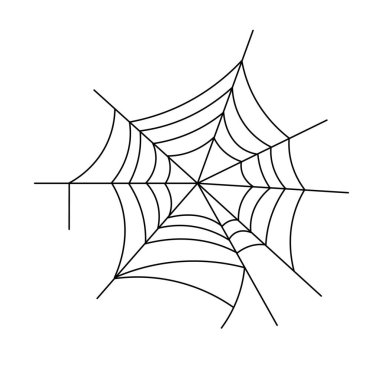 Beyaz arkaplanda örümcek ağı