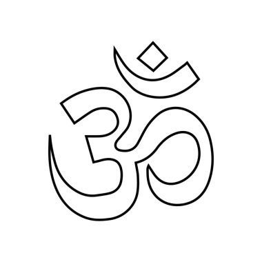 Beyaz arka planda Aum harfi. Hinduizm Sembolü