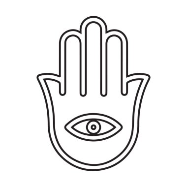 Ahimsa 'nın eli beyaz arka planda. Jainism 'in sembolü