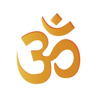Beyaz arka planda Aum harfi. Hinduizm Sembolü