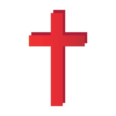 Beyaz arka planda kızıl haç. Hıristiyanlığın sembolü