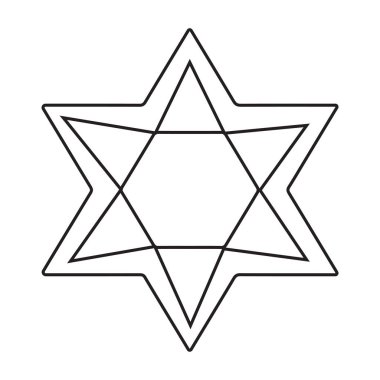 Beyaz arkaplanda David 'in yıldızı