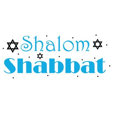 Text SHALOM SHABBAT on white background clipart