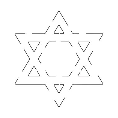 Beyaz arkaplanda David 'in yıldızı