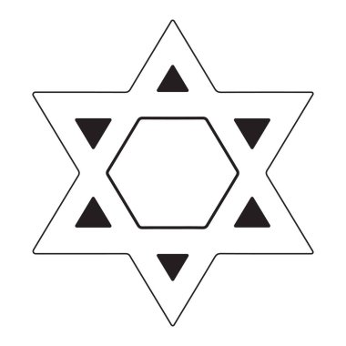 Beyaz arkaplanda David 'in yıldızı