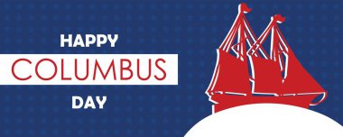 Mutlu Kolomb Günü için gemiyle selamlama bayrağı