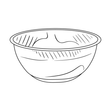 Beyaz arkaplanda çizilmiş kase