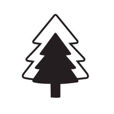 Beyaz arkaplanda Noel ağacı