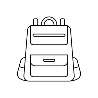 Beyaz arka plan üzerinde okul sırt çantası