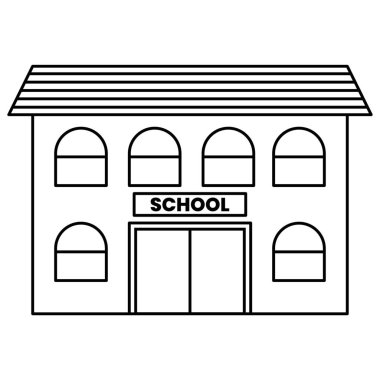 Beyaz arka planda okul binası