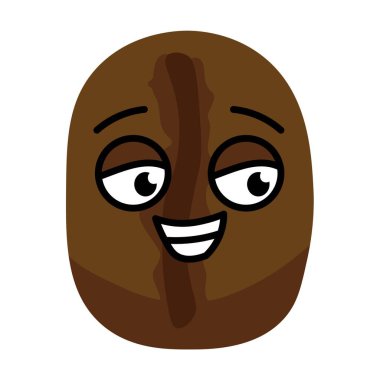 Beyaz arka planda mutlu kahve çekirdekleri