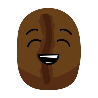 Kahkaha kahve çekirdeği beyaz arka planda