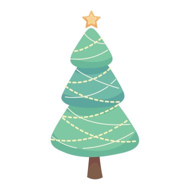 Beyaz arka planda güzel bir Noel ağacı