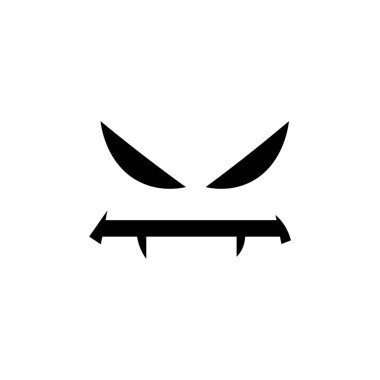 Beyaz arka planda şeytani Cadılar Bayramı canavarı yüzü