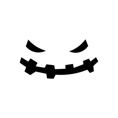 Beyaz arka planda şeytani Cadılar Bayramı canavarı yüzü