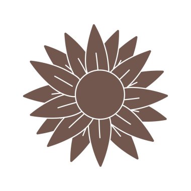 Beyaz arka plan üzerine çizilmiş ayçiçeği