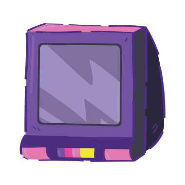 Beyaz arkaplanda Retro TV seti