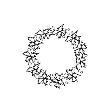 Beyaz arka planda güzel çizilmiş Noel çelengi