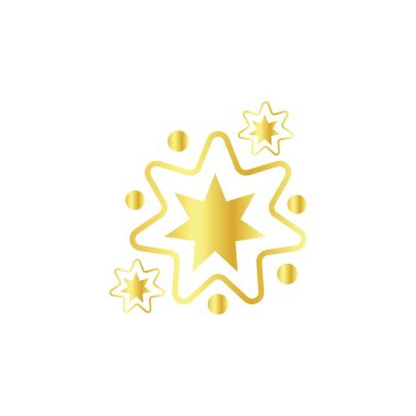 Beyaz arkaplanda altın yıldızlar çiz 