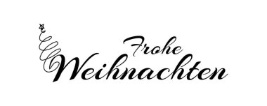 Metin FROHE WEIHNACHTEN (Mutlu Noeller için Almanca) beyaz arkaplan