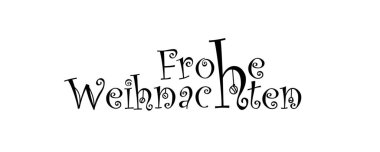 Metin FROHE WEIHNACHTEN (Mutlu Noeller için Almanca) beyaz arkaplan