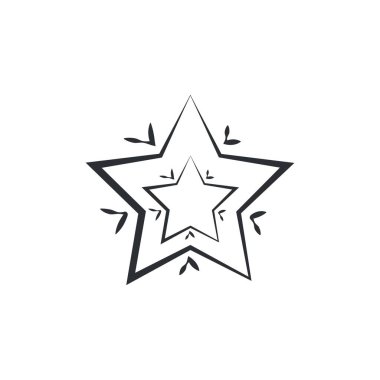 Beyaz arkaplanda çizilen yıldız 