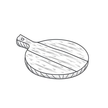 Beyaz arkaplanda tahta kesme tahtası