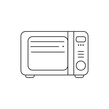 Beyaz arkaplanda çizilmiş mikrodalga fırın