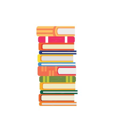 Beyaz arkaplan üzerine kitap yığını