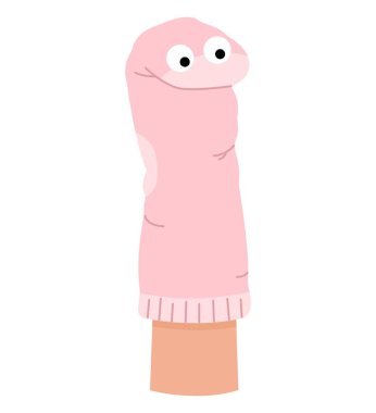 Beyaz arka planda komik çorap oyuncağı