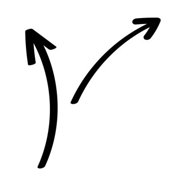 Beyaz arkaplanda siyah oklar