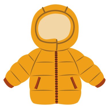 Beyaz arkaplanda sarı kabarık ceket