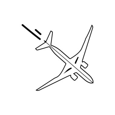 Beyaz arkaplanda çizilmiş uçak