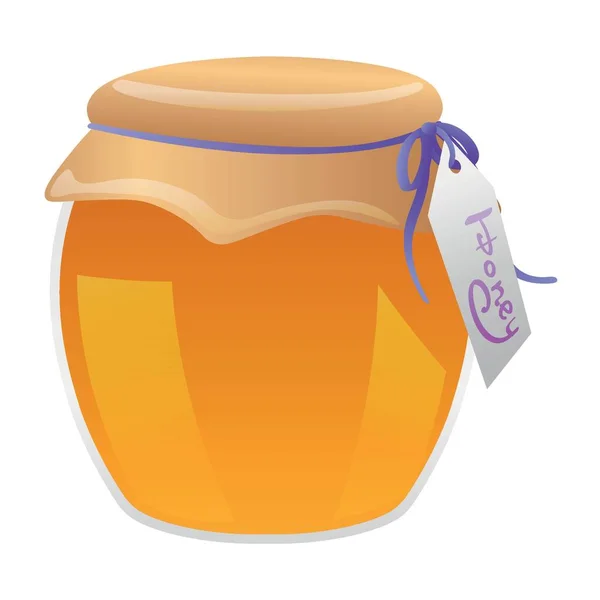 白い背景に甘い蜂蜜の瓶 — ストックベクタ