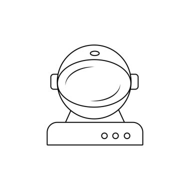 Beyaz arkaplanda astronot simgesi