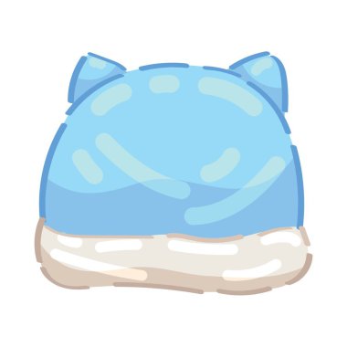 Beyaz arka planda şirin bebek şapkası