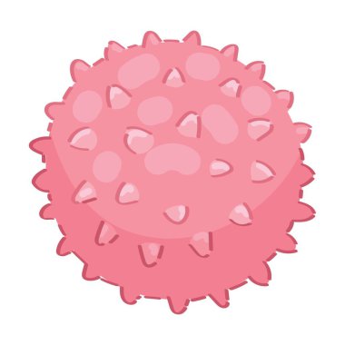 Beyaz arkaplanda pembe dikenli top