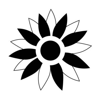 Beyaz arka plan üzerine çizilmiş ayçiçeği