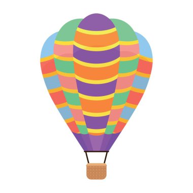 Beyaz zemin üzerinde sıcak hava balonu