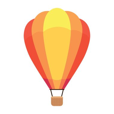 Beyaz zemin üzerinde sıcak hava balonu