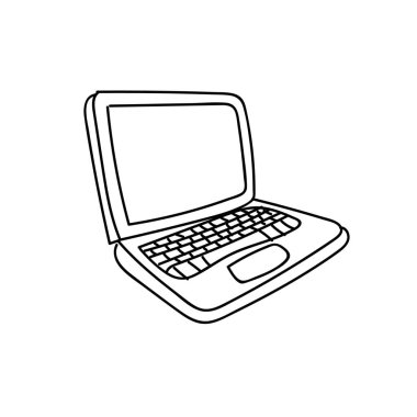 beyaz arkaplanda modern dizüstü bilgisayar