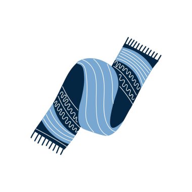 Beyaz arkaplanda zarif mavi eşarp