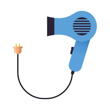 Beyaz arkaplanda saç kurutma makinesi